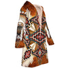 Native American Wolf Dreamcatcher Pattern Horn Button Long Fleece Windbreaker WCS