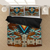 Turiquoise Native Indian Pattern Feather Native Pattern Brown Bedding Set WCS