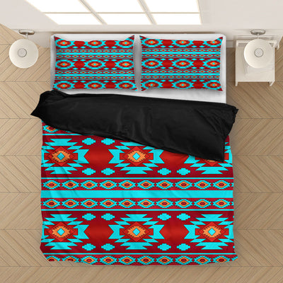 Red & Turquoise Native Pattern Bedding Set WCS