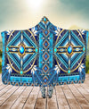 Native Mandala Blue Hooded Blanket WCS