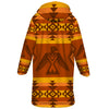 Native American Culture Pattern Horn Button Long Fleece Windbreaker WCS