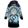 Indigenous Women & Horse Horn Button Long Fleece Windbreaker WCS