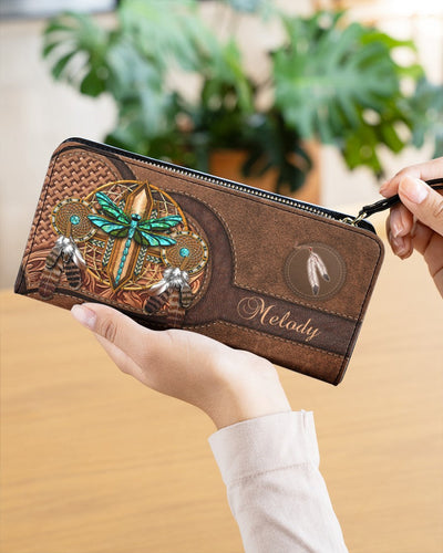 CUSTOM NAME HERE - Native American Wolves Womens Clutch Purse 04 WCS