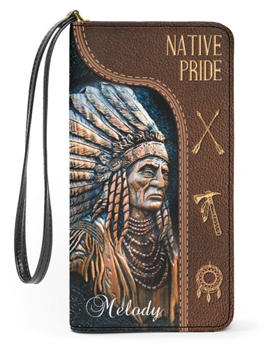 CUSTOM NAME HERE - Native American Wolves Womens Clutch Purse 10 WCS