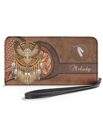 CUSTOM NAME HERE - Native American Wolves Womens Clutch Purse 05 WCS