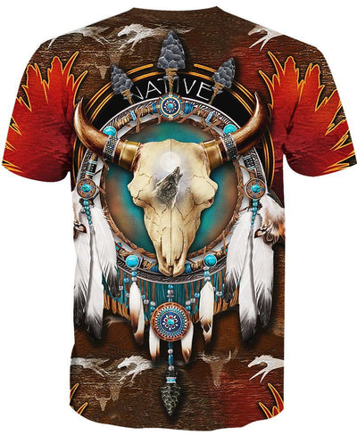 Native Bison Skull 3D Hoodie - Native American Pride Shop