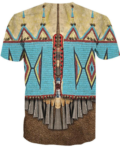 Native Pattern Blue 3D Hoodie - Native American Pride Shop