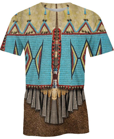 Native Pattern Blue 3D Hoodie - Native American Pride Shop