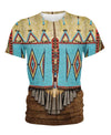 Native Pattern Blue 3D Hoodie - Native American Pride Shop