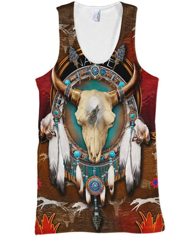 Native Bison Skull 3D Hoodie - Native American Pride Shop