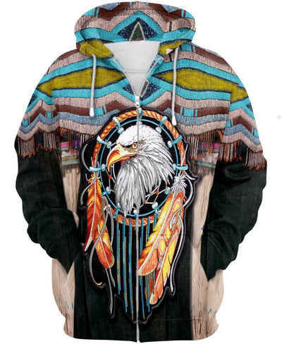 Brown Native Jacket Style 3D Hoodie - Native American Pride Shop